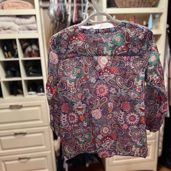 Talbots, Size Petite S print blouse - Picture 3 of 4